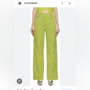 Saks Potts Green Suede Pants size M